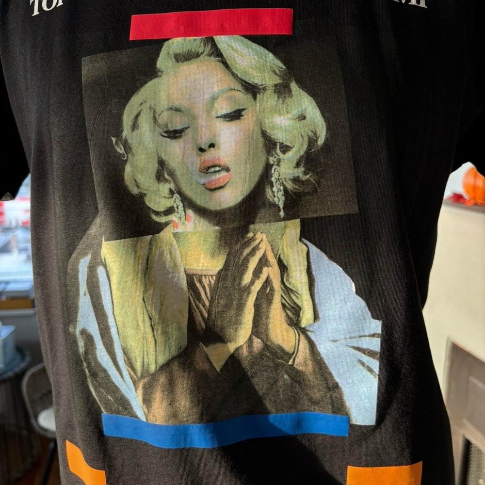 Marilyn Monroe and Mother Mary Collage Graphic tee, made in Italy 100% cotton - Picture 2 of 5
